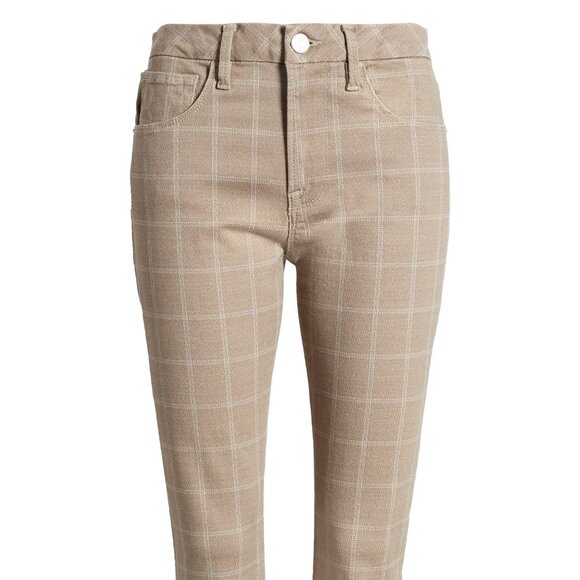 FRAME denim Le Crop High Waist Mini Bootcut Jeans NWT beige check $248 30 - Picture 1 of 6